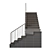 Modern Staircase Set 300cm Height 3D model small image 7