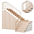 Modern Staircase 25: Customizable Design 3D model small image 1