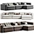 BOTERO Fabric Sofa Chaise Longue 3D model small image 3