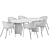 Luxury Brass Mink Dining Set 3D model small image 5