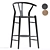 Sleek Noir Zola Counter Stool 3D model small image 1