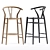 Sleek Noir Zola Counter Stool 3D model small image 3