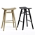 Rustic Oliver Timber Barstool 3D model small image 3