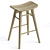 Rustic Oliver Timber Barstool 3D model small image 4