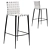 Hugge Bar Stool Metal Legs 3D model small image 1