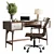 Retro-Inspired Mid-Century Office Desk 3D model small image 4