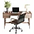 Retro-Inspired Mid-Century Office Desk 3D model small image 5