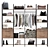 Modern Wardrobe Set with Clothes 3D model small image 1