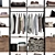 Modern Wardrobe Set with Clothes 3D model small image 4