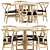 Sleek Outdoor Dining Set 3D model small image 4