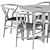 Sleek Outdoor Dining Set 3D model small image 7