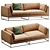 Delancey Leather Sofa - 88 3D model small image 1