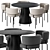 Modern Round Dining Chair Table Set 3D model small image 1