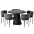 Modern Round Dining Chair Table Set 3D model small image 4