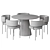 Modern Round Dining Chair Table Set 3D model small image 7