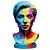 Pop Art Style Female Bust 3D model small image 1