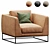 Crate&Barrel Delancey Leather Sofa 3D model small image 1