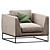 Crate&Barrel Delancey Leather Sofa 3D model small image 3