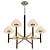 Riveted Wood Chandelier with Linen 3D model small image 3