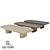 Japanese Minimalist Oak Coffee Table 3D model small image 1