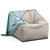 Cozy Twill Leather Lounger Trendy 3D model small image 1