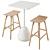 Terrazzo Bar Table & Stool 3D model small image 4