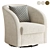 Elegant Megan Swivel Upholstered Chair 3D model small image 1