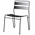 Luther Teal Metal Dining Chair & Saura Outdoor Table 3D model small image 2