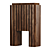 Sculpted Walnut Travertine Cabinet 3D model small image 1