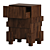 Artisanal Modern Walnut Bedside Table 3D model small image 2