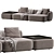 Sleek Modular Sofa Fabro 2 3D model small image 3