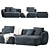 Sleek Modular Sofa Fabro 2 3D model small image 5