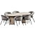 Scandi Round Dining Set 3D model small image 2