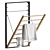 Pottery Barn Wall-Mount Drying Rack 3D model small image 4