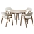 Modern Dining Chair and Table 3D model small image 3