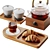 Modern Eats Drinks Decor Set 3D model small image 2