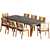 Roc Outdoor Dining Set 3D model small image 2