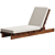 Contemporary Teak Sun Lounger with Adjustability 3D model small image 1