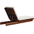 Contemporary Teak Sun Lounger with Adjustability 3D model small image 2