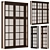 Vintage Wood Window Frames Set 3D model small image 1