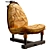 Brazilian Midcentury Leather Armchair 3D model small image 1