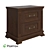 Milena Bedside Table Solid Wood 3D model small image 1