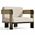 Modern UV-Wrapped Lounge Chair 3D model small image 1