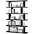 Modern Oak Bookshelf Sculpture 3D model small image 3