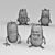 Cute Monster Cucumber Figures 3D model small image 6