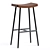 Sleek Industrial Allcot Counter Stool 3D model small image 1