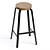 Solid Wood Counter Stool White 3D model small image 2