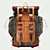 Handmade Rustic Leather Backpack 3D model small image 4