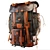 Handmade Rustic Leather Backpack 3D model small image 7