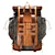 Handmade Rustic Leather Backpack 3D model small image 11